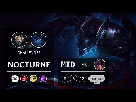 Nocturne Mid vs Akali - KR Challenger Patch 9.23