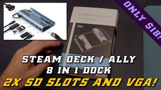 Steam Deck/Ally: Sanfag 8 in 1 Dock (VGA, Dual SD card Slots)