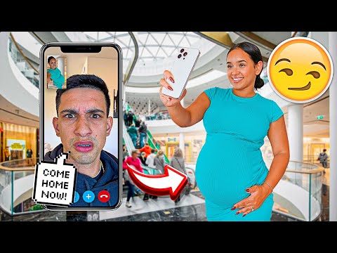 FACETIMING MY FIANCE WHILE PREGNANT IN PUBLIC! *HE SNAPS*