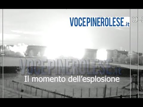 il video nel momento dell'esplosione  Pinerolo
