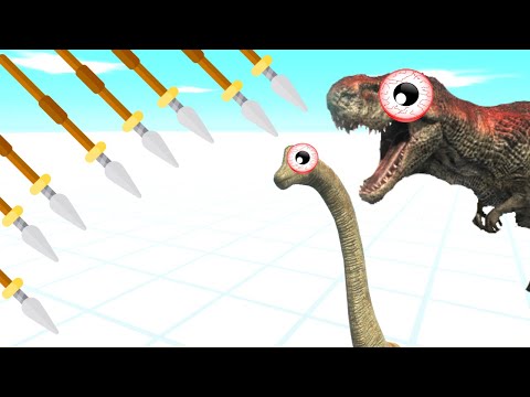 HOW MANY SPEARS TO DEFEAT ALL DINOS? - ANIMAL REVOLT BATTLE SIMULATOR