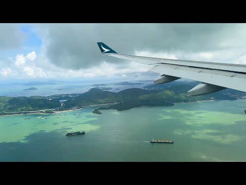 Cathay Pacific Airbus A330-300 Landing at Hong Kong airport