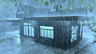 The Method of Sleeping Well in 3 Minutes with Heavy rain & Thunder Shook on a Sturdy Roof at Night