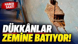Sanayi sitesinde korkutan görüntü! Dükkânlar zemine batıyor