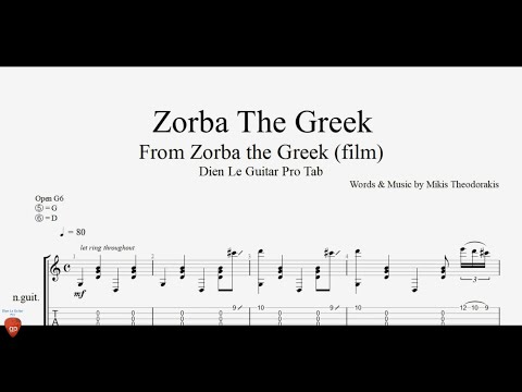 Zorba The Greek - Guitar Tutorial + TAB