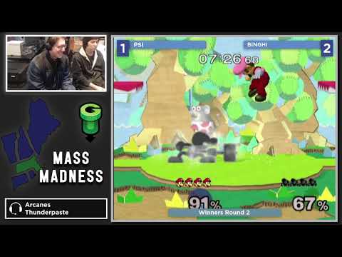 Mass Madness 44 SSBM - PSI (Luigi) vs. BINGHI (Mr. Game & Watch) - Melee WR2