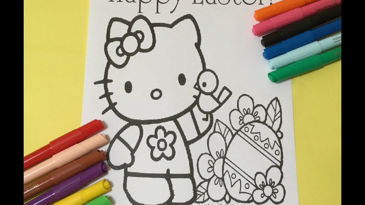 Hello Kitty Easter Coloring Book | Lets Color Happy Easter Hello Kitty Coloring Pages❤️