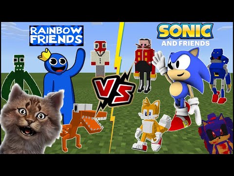 100 MAVİ RAINBOW FRIENDS VS 100 SONIC AMA MINECRAFTTA - Minecraft Sonic Mod Canlı Yayın
