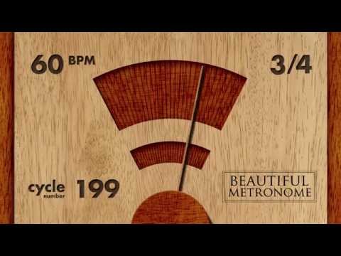 60 BPM 3/4 Wood Metronome HD