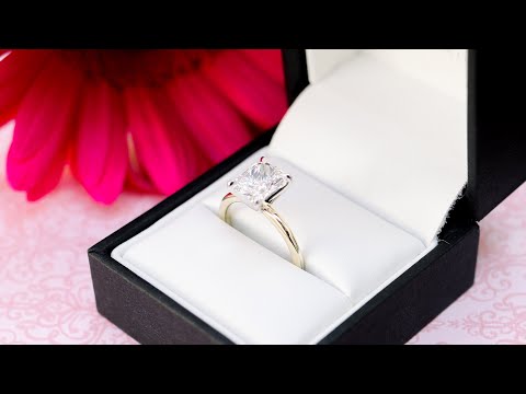 2.5 ct Radiant Cut Lab Diamond Solitaire in Two Tone White and Yellow Gold | Ada Diamonds