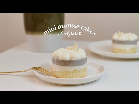 Black sesame & coconut mousse cake 🥥