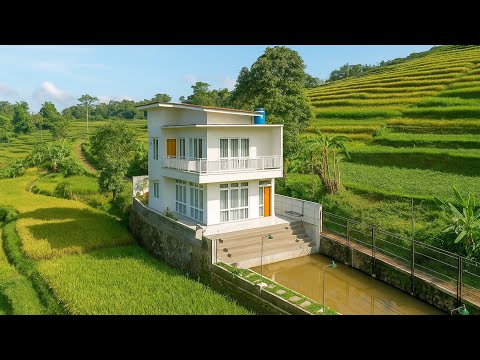Attracting the World‼️White Villa House in the Middle of Sumedang's Beautiful Natural Rice Fields