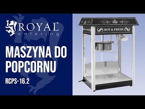 Video - Kinowa maszyna do popcornu - styl retro - czarna - 1500 W - 5 kg/h