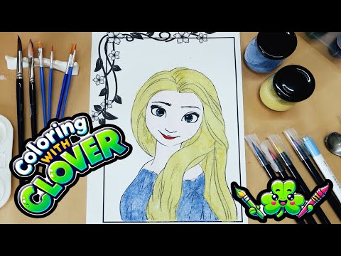 Tranh cát công chúa Elsa xinh đẹp - Frozen. Sand painting Elsa - Frozen (Coloring with Clover)