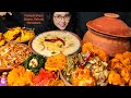 Eating Panta Bhaat Different Types Of Bharta Pakoda Big Bites Asmr Eating Mukbang