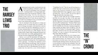 Ramsey Lewis Trio-Love Theme From Spartacus (Washington Live 1965) HD