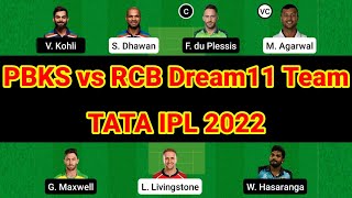 PBKS vs RCB Dream11 Team. PBKS vs RCB Dream11 Prediction. PBKS vs RCB Dream11.