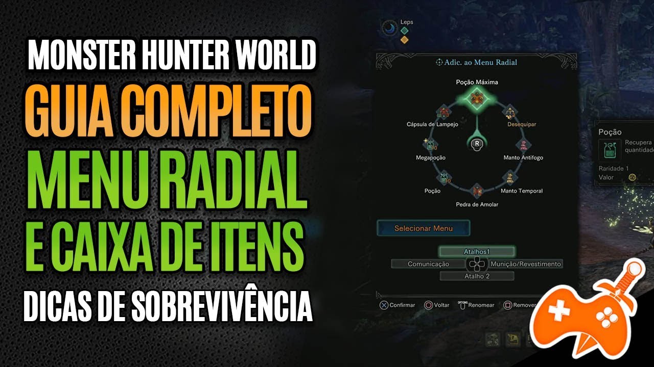 MHW -  Menu Radial e Caixa de Itens - Ganhe eficiência nos combates [Guia Completo / Dicas]