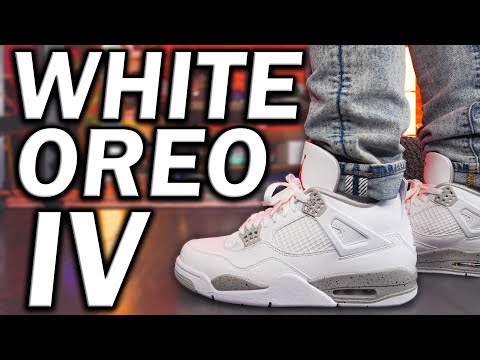 BEWARE BEFORE YOU BUY AIR JORDAN 4 'WHITE OREO' 'TECH GREY' REVIEW AND ON FOOT IN 4K !