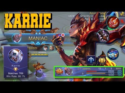 Maniac!! Real Marksman Player Gosu General's Karrie Build and EmblemㅣMobile Legends