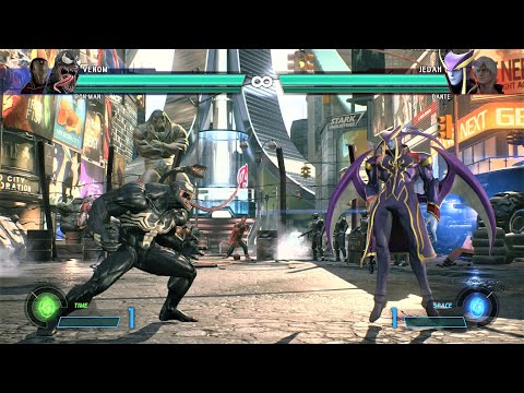 Venom & Iron Man vs Jedah & Dante (Hardest AI) - Marvel vs Capcom: Infinite