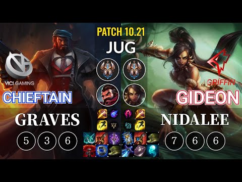 VG Chieftain Graves vs GRF GIDEON Nidalee Jungle - KR Patch 10.21