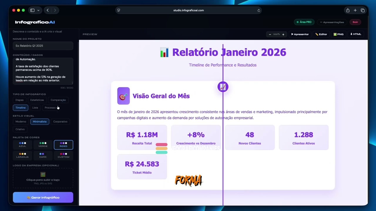 Assista ao InfograficoPRO em ação