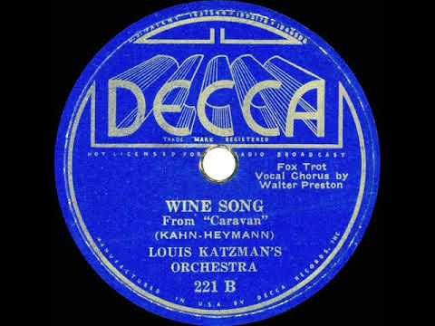 1934 Louis Katzman - Wine Song (aka The Sweetest Things In Life) (Walter Preston, vocal)