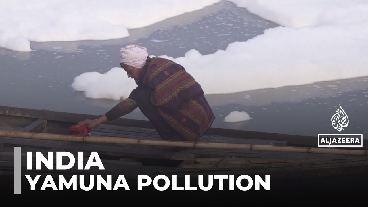New Delhi pollution: Toxic foam blankets Yamuna river
