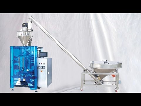 V type powder mixing screw auger feeding bagging equip packaging line Sistema de empaquetado polvo