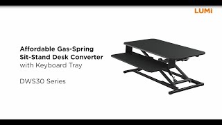 Affordable Gas Spring Sit-Stand Desk Converters with Keyboard Tray - DWS30 Series