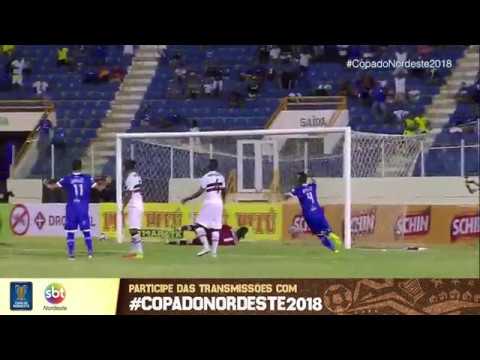 Gol de Frontini para os sergipanos - Confiança (SE) 1x1 Santa Cruz (PE) - Copa do Nordeste 2018