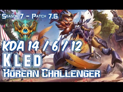KLED KOREAN CHALLENGER vs FIZZ Top - Patch 7.6 KR Ranked