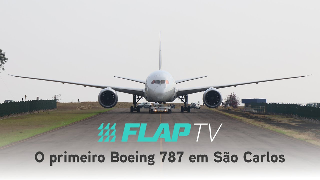 O primeiro Boeing 787 a pousar no MRO da Latam em São Carlos