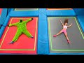 Ruby And Bonnie Play Safely At The Trampoline Park And Follow The Rules