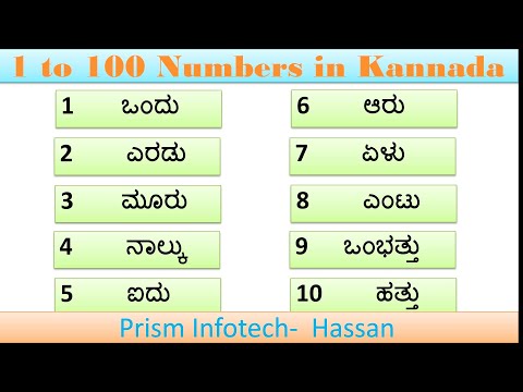 Numbers One To Hundred In Kannada | Kannada Sankegalu | #1to100