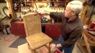 Danny painting a wicker chair