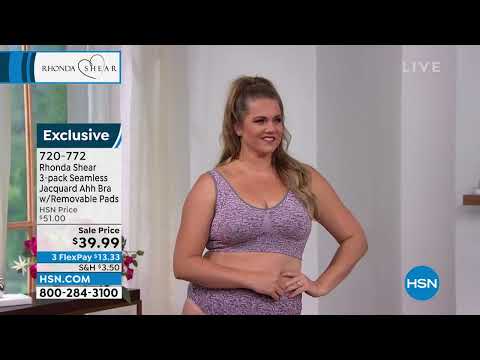 Rhonda Shear 3pack Seamless Jacquard Ahh Bra with Remova...