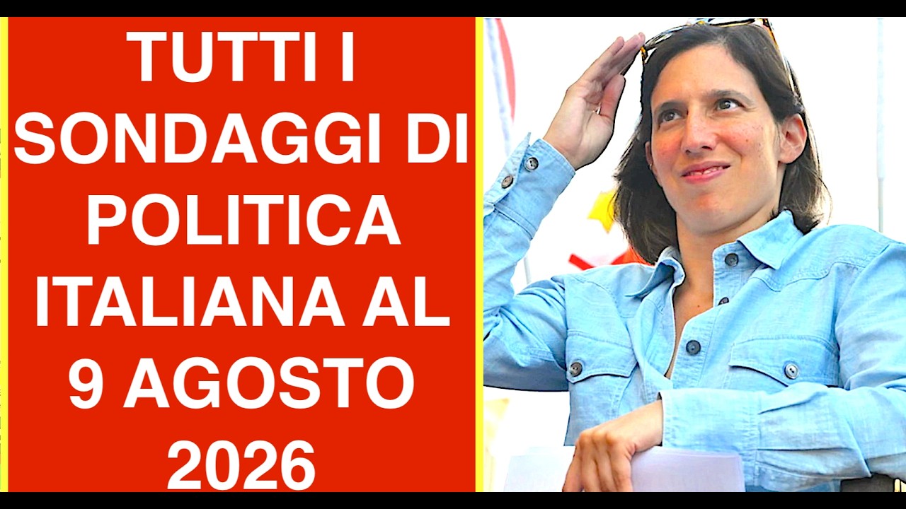 TUTTI I SONDAGGI DI POLITICA ITALIANA AL 9 AGOSTO 2026
