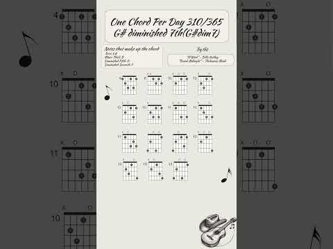 One chord per day 310/365: G# diminished 7th (G#dim7) #guitar #guitarlesson #guitartutorial #music