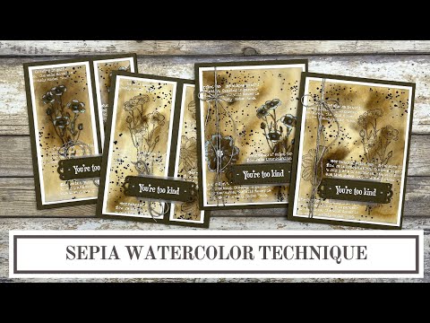 Sepia Watercolor Technique | Stampin' Up! Quiet Meadow