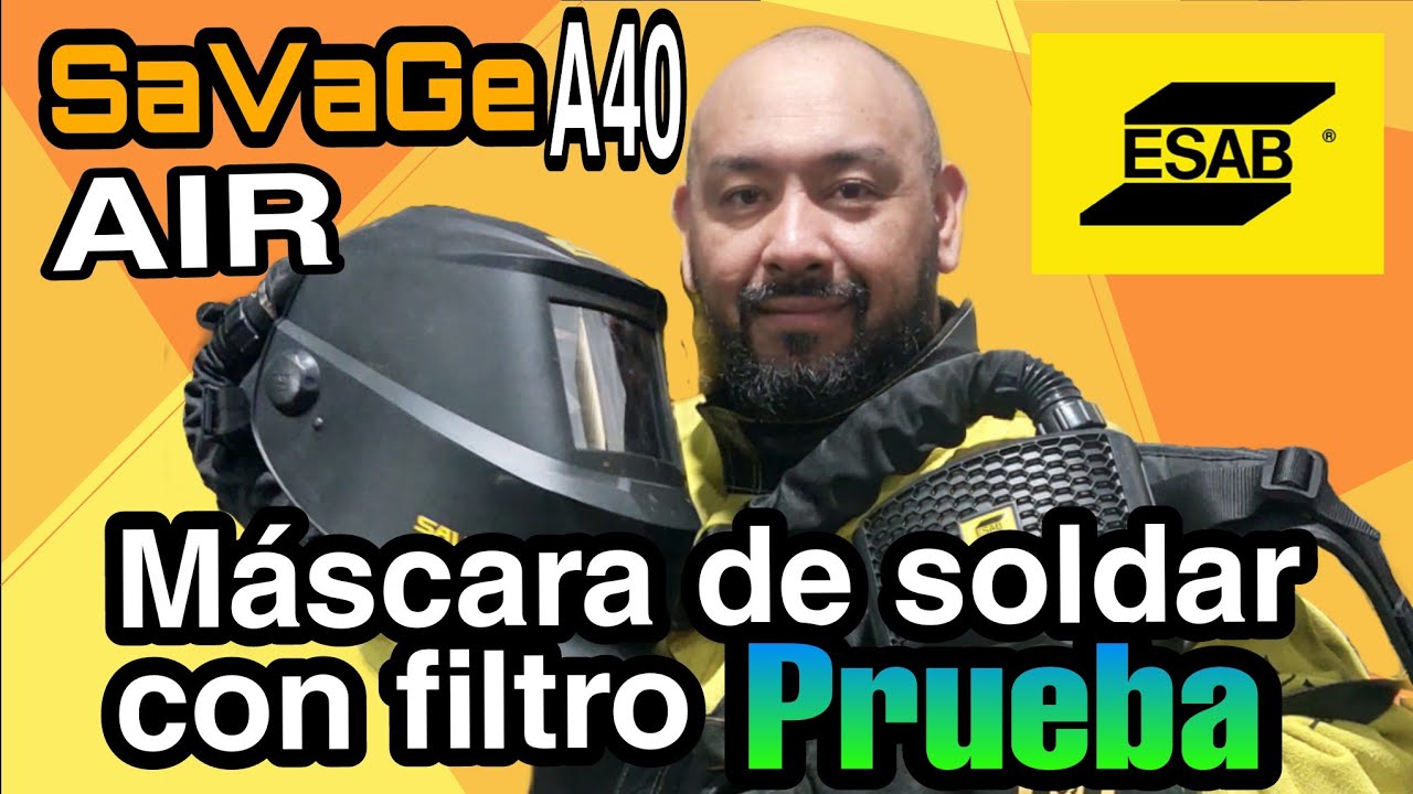 MÁSCARA PARA SOLDAR CON FILTRO DE AIRE - ESAB - savage A40 Air con p.a.p.r -