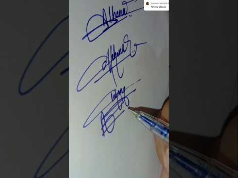 Sign of the name ALHENA💗 is done 👍✅ #music #song #shortsvideo #easysignature #calligraphy