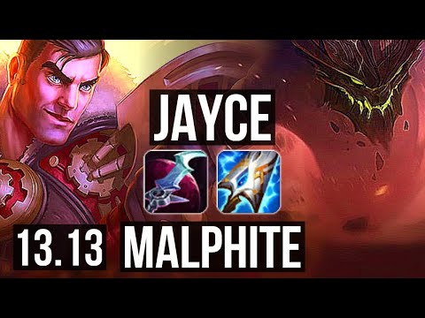 JAYCE vs MALPHITE (TOP) | 11/1/4, 1.9M mastery, 1200+ games, 6 solo kills | KR Grandmaster | 13.13