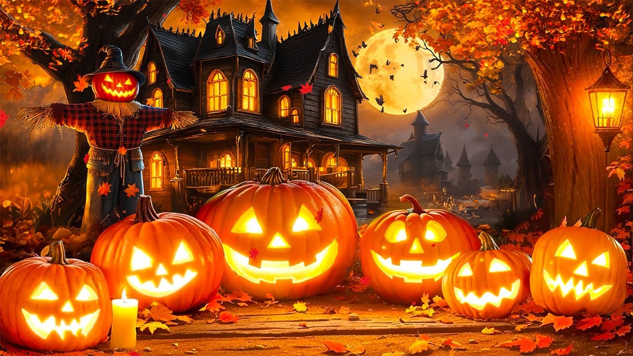 Cozy Autumn Haunted House Halloween Ambience 🎃With Relaxing Halloween Background Music🍂 Creepy Music