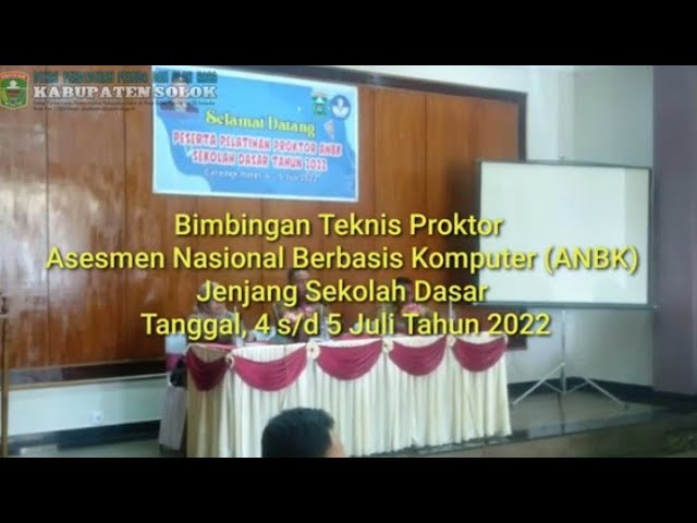 Acara Pelatihan Peserta Proktol ANBK Jenjang SD Tahun 2022 