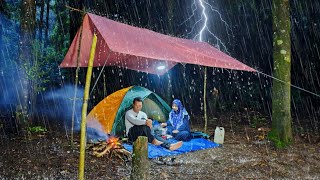 Download lagu CAMPING DURING HEAVY RAIN ACCOMPANIED THUNDER - SETTING UP A TENT UNTIL WE WERE SOAKEN mp3