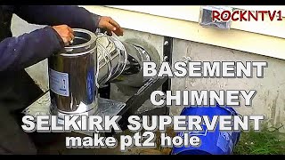 Supervent chimney flu Drill through the wall kit install PART2 making the hole