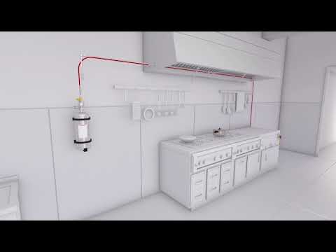 Fire detec fire suppression system for commercial kitchens