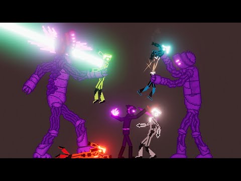 Giant Purple Monster Fight Against Hi-Tech Soldiers In People Playground